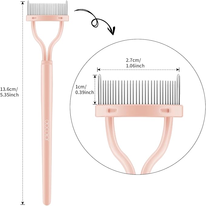 Docolor Eyelash Comb Eyelash Separator Mascara Applicator Eyelash Definer with Comb Cover Pink