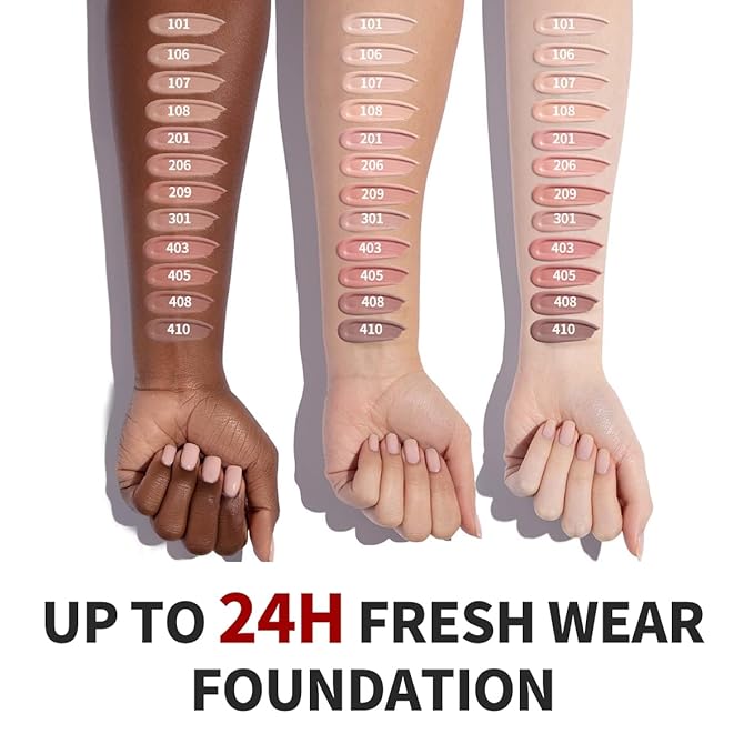 6-in-1 Makeup Infused with 1% Hyaluronic Acid- Matte + Poreless Liquid Foundation For A Glowing & Soft-Focus Look, Suitable for All Skin Types (206 Medium, 6-in-1 Makeup Foundation)