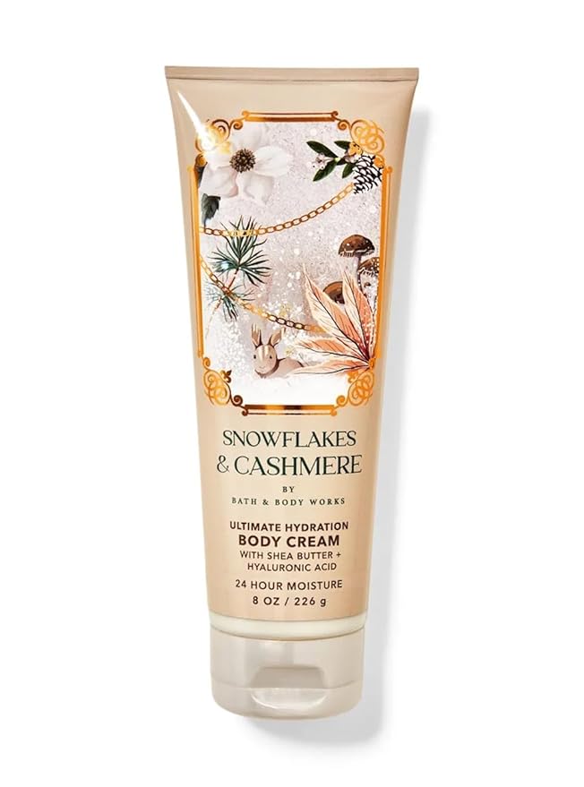 Bath & Body Works Ultimate Hydration Body Cream Gift Set For Women, 8 Fl Oz (Snowflakes & Cashmere)