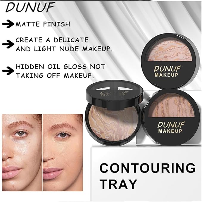Baked Natural Correcting Pwoder Foundation Makeup, Highlighter Hybrid - Natural Finish, Waterproof Long Lasting, Demi-Matte Natural Finish, Talc-Free, Vegan, 05#