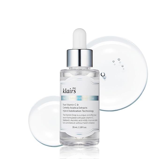 DearKlairs Freshly Juiced Vitamin Drop, 5% Hypoallergenic pure vitamin C serum, 1.18oz | Ascorbic acid, antioxidant for face, korean skincare