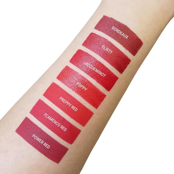 Aromi Matte Liquid Lipstick - Dark Red Lip Color for Women, Velvety Finish, Maroon Shade, Long-Lasting, Waterproof, Vegan (Power Red)