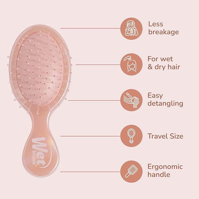 Wet Brush Original Detangler & Mini Hair Brush Gift Pack, Bronze (Iridescence Icon) - IntelliFlex Bristles - Detangling Brush Glides Through Tangles For All Hair Types (Wet & Dry), Limited Edition