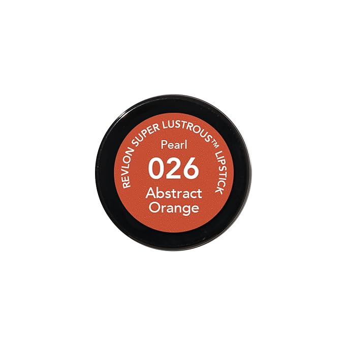 Revlon Super Lustrous Lipstick, Creamy Formula For Soft, Fuller-Looking Lips, Moisturized Feel, Abstract Orange (026), 0.15 oz