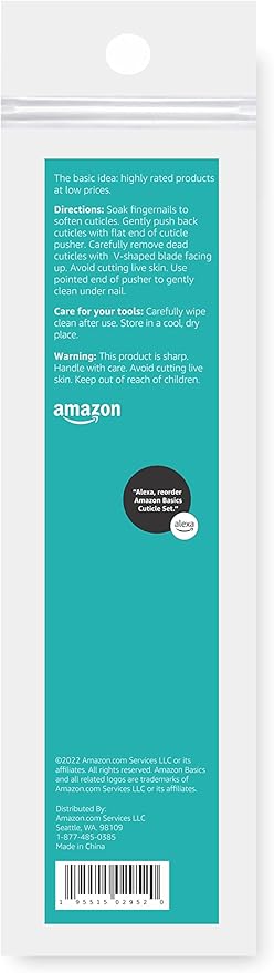 Amazon Basics Cuticle Trimmer and Pusher, 2 Count
