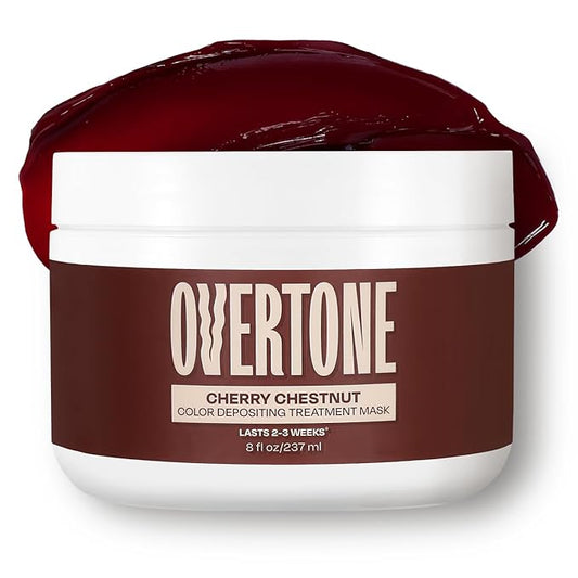 Overtone Semi Permanent Hair Color Conditioner, Cherry Chestnut, 8 oz, Nourishing, Damage-Free, Color Depositing Mask for All Hair Types with Shea Butter & Coconut Oil, Vegan & Cruelty-Free