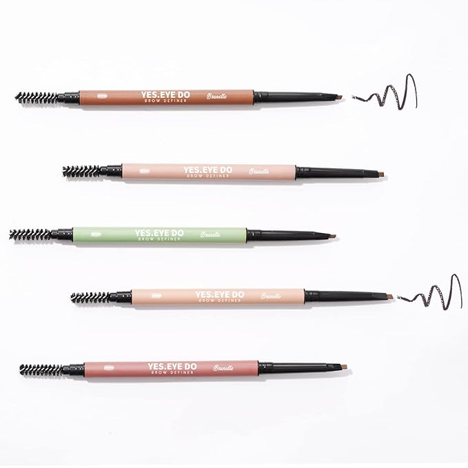 Taupe Eyebrow Pencil, Mechanical Double Head Precise Brow Pencil with Spoolie, Ultra Precise Eyebrow Definer Pencil, Ultra Fine Tip For Precision, Vegan & Cruelty Free, Taupe, YES.EYE DO