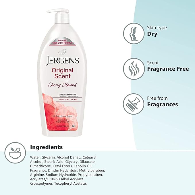 Jergens Original Scent Cherry-Almond Moisturizer 3 oz (Pack of 3)