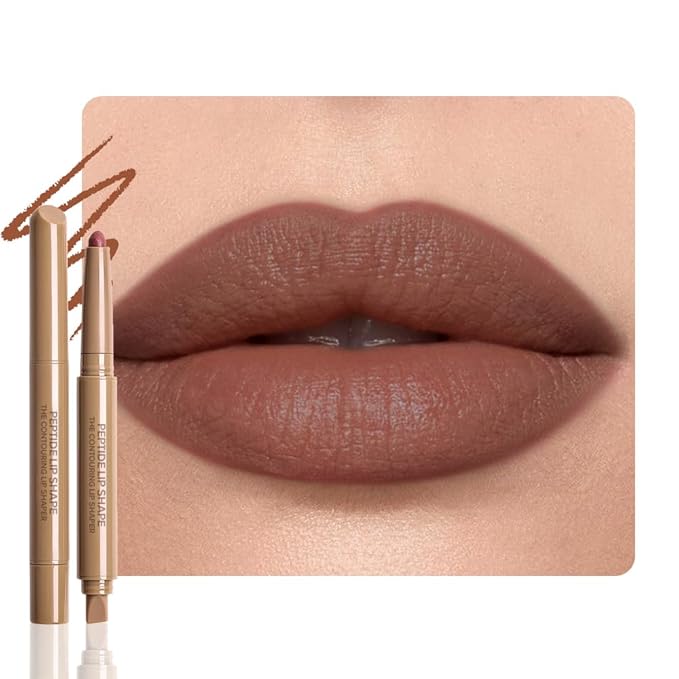 Matte Crayon Lip Liner Pencil, Mocha Lip Liners Lipstick For Women, Plump Creamy Formula With Silicone Smudger for Define Contours & Sculpting Lip, Cruelty-Free, 0.75g/0.026oz