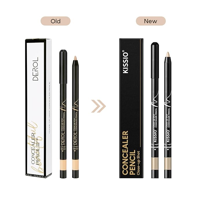KISSIO Concealer Pencil,Under Eye Concealer,Cover Acne and Freckles,Brightener,Waterproof,Long-lasting,Cream,Makeup Pencil with Sharpener,03 WHEAT
