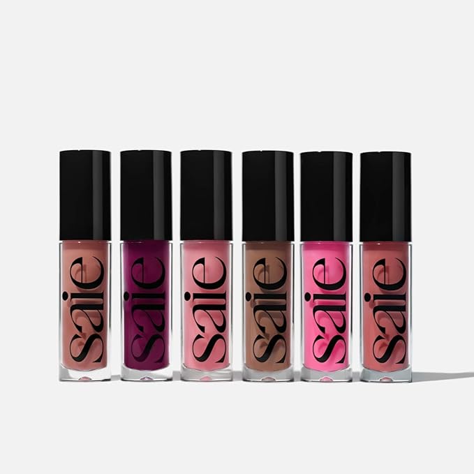 Saie Glossybounce - Hydrating Lip Gloss and Tinted Lip Oil Hybrid with Hyaluronic Acid & Jojoba Oil for Non-Sticky, Ultra-Shiny, Plump & Soft Lips - Everyday Makeup Essential - Kiss (.17 oz)