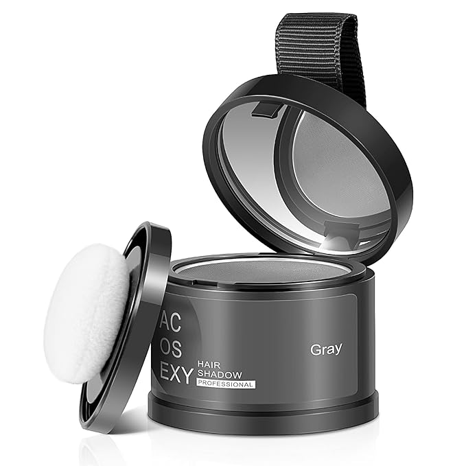 Root Touch Up Powder - Instant Gray Hair Coverage for Hairline, Eyebrows, Men's Beard, and Bald Spots