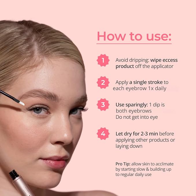 Eyebrow Growth Serum by ForChics - Natural Brow Thickening Treatment with Peptides and Biotin- Hormone-Free, Vegan and Cruelty-Free- Fuller Brows in 2 Weeks- 0.10oz/3ml
