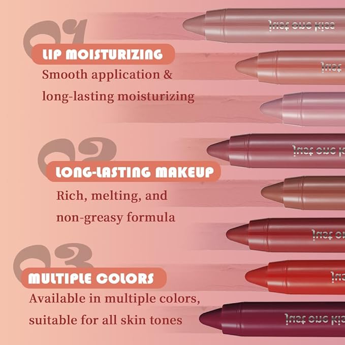 Coral Orange Hydrating Cream Lipstick Lip Crayon for Women, Moisturizing Lipstick Long-lasting Waterproof, Retractable Lips Crayon Liner for Ombre Shades, Lipgloss Tinted Lip Balm + Lips Color, 09