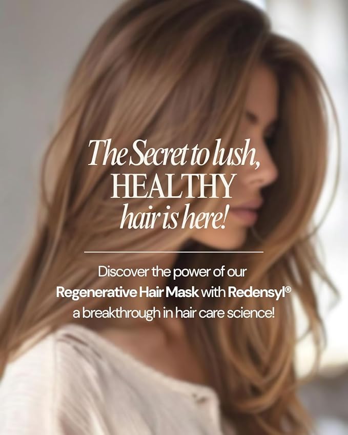 Regenerative Hair Mask with Redensyl®, Strengthening Hair Mask with Plant-Based Ingredients and Antioxidant blend to stimulate Hair Growth, Vegan & Cruelty-Free, 8 oz