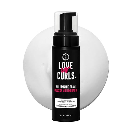 Love Ur Curls® Volumizing Foam, Lightweight Mousse for Curly Hair, Volume & Definition, Frizz Control, Soft Hold, Vegan, Silicone-Free, Quick-Drying, 7.3Fl. Oz.