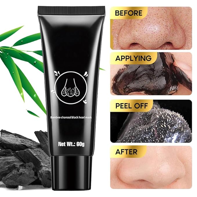 Blackhead Remover Mask, Black Activated Charcoal Face Mask Skincare Peel Off, Blackhead Peel Off Face Mask Blackheads Remover Strip Facial Mask for All Skin Types(2.1 Fl.oz)
