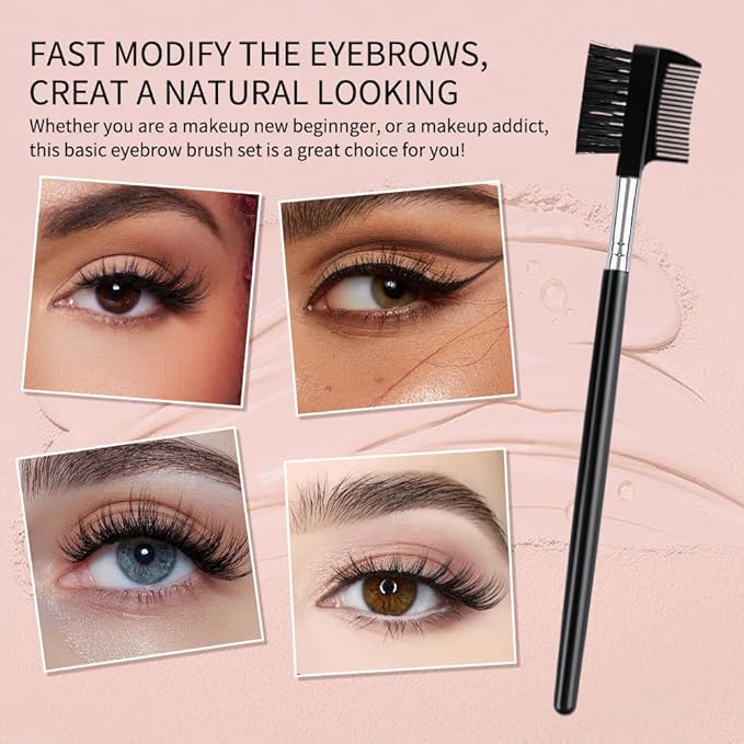 4 PCS Eyebrow Brush and Comb,Makeup Eyelash Comb,Portable Spoolie Brushes for Eyelashes Extension