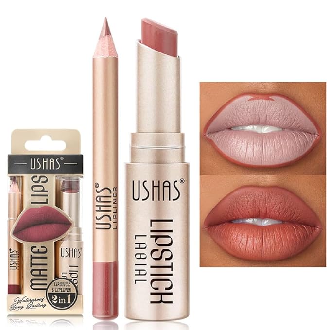 Lip Liner with Non-stick Cup, Long-lasting Waterproof Matte Lipstick Set, 12 Colors (8, 30g)