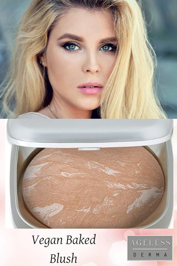 Baked Mineral Blush Makeup with Botanical Extracts (Bronze Swirl) Made in USA
