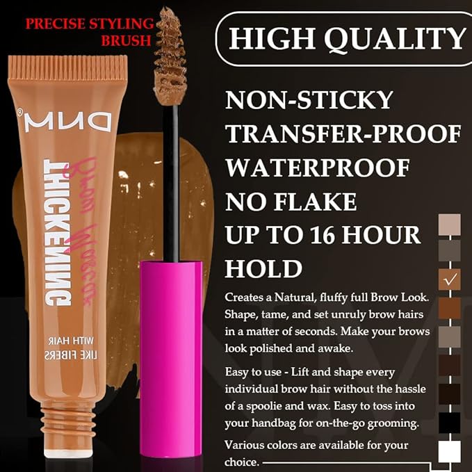 Kaely 2Pcs Thickening Brow Mascara,Tinted Eyebrow Gel Waterproof,Eyebrow Color Makeup,Brow Fast Sculpt,Vegan,Cruelty Free,maquillaje gel para cejas a prueba de agua,03 Auburn