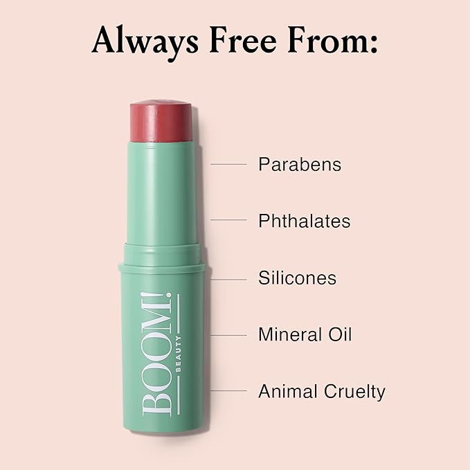 Boomstick Rose Nude ® Duo - Blush Stick in Rose Nude & Boomstick Glimmer ® Highlighter Stick, Multi-Use Vegan Moisturizer & Makeup Sticks - BOOM! by Cindy Joseph