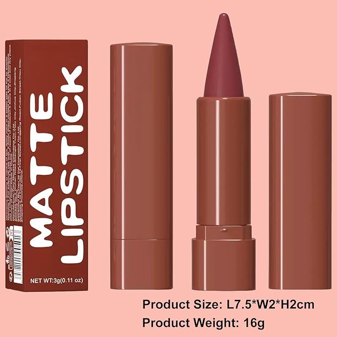 2-in-1 Gradient Dark Red Lip Liner & Lipstick, Waterproof Long Lasting Matte Lip Liner Pencil, Makeup Smudge proof lip liner with Cone Tip (02#-Smokey Rose)