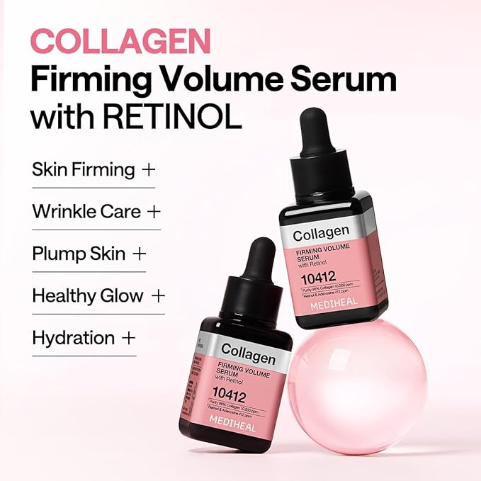 Mediheal Collagen Pad & Serum Skin Care Duo Set for Skin Firming & Healthy Skin – Collagen Toner Pads + Collagen Serum