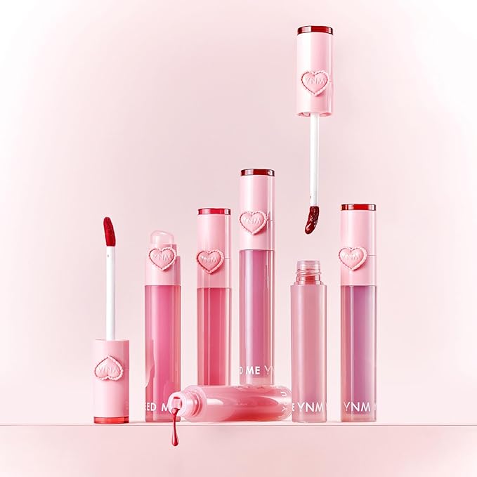 YNM Heart Jelling Tint, PAPAYA JELLING, Silicone Lip Brush Included, K-Beauty, Non-Sticky, Moisturizing, Smudge-Proof, Korean Lip Tint, Long-Lasting, Vivid Color, 0.09 oz