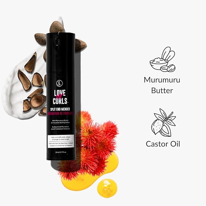 Love Ur Curls - Split End Mender Restorative Leave in Treatment, for Dry, Damaged Hair, Hydration, Prevent Breakage & Seals Split Ends, 50mL