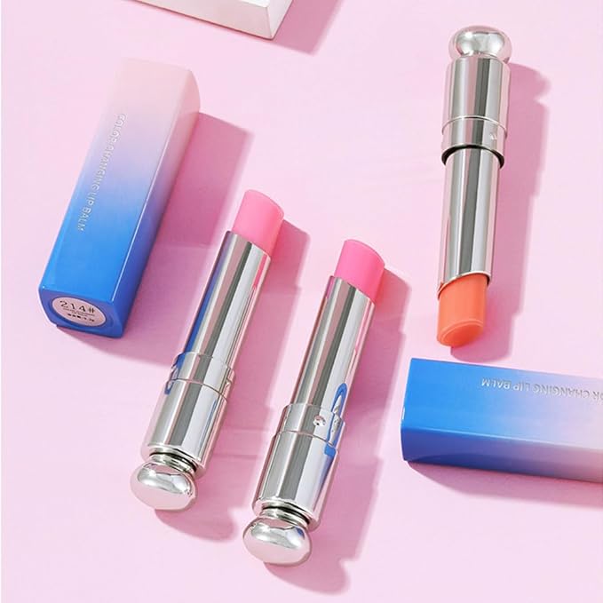 BINGBRUSH Color Changing Lipstick Lip Balm,Korean Magic Lipstick Color Change Changing Lip Tint Tinted Stain Gloss Balm Long Lasting Waterproof Moisturizer (213#)