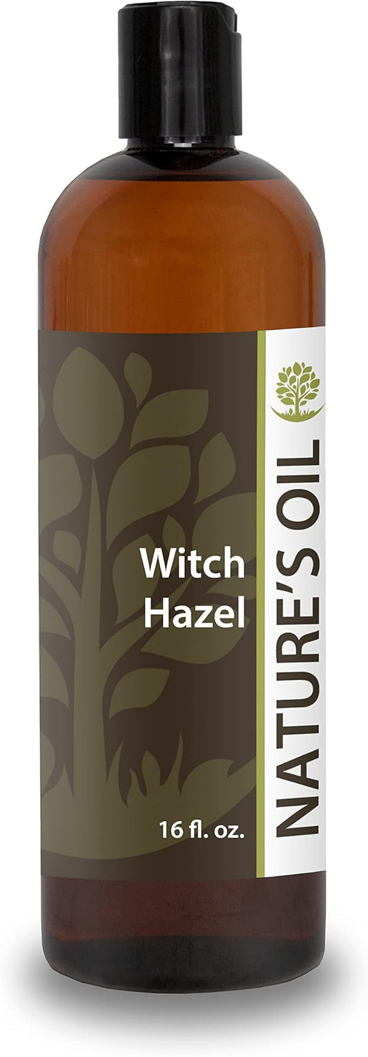 Nature's Oil Witch Hazel, 100% Natural, Fragrance Free (16 oz) 14% Alcohol