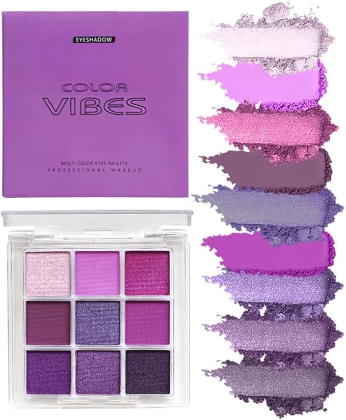 URQT 4 Pack/Set Eyeshadow Palette Set - Rich Colors Eye Makeup Kit, Black, Blue, Green, Purple Eyeshadow Shades, Natural Nude Matte Shimmer Glitter Naked Eye Shadow Pallete Set