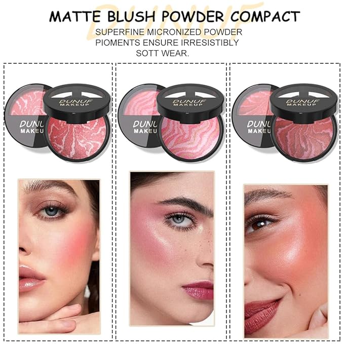 Baked Blush-n-Brighten Marbleized Blush, 2-in-1 Blush & Highlighter Hybrid - Pink Buttercream - Natural Finish, Buildable Color, (A03#, 1Pcs(13.5g/0.476oz))
