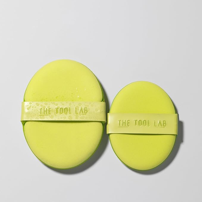 THE TOOL LAB Happyrim Aqua Puff - Korean Olive Young Makeup Puff Sponge for Liquid Foundation Cushion Shading Blusher, 100% Pure Rubycell for EXTREME Moisterizing Fitting - 2.9 inch