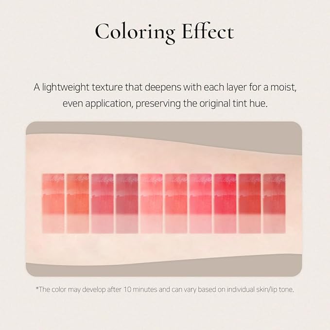 DINTO Blur-Glowy Lip Tint - Glossy Finish, Hydrating, Long Lasting, Lightweight Texture, Non-Sticky, Vegan & Cruelty-Free, K beauty (220 Deo Volente, 0.11 fl.oz)