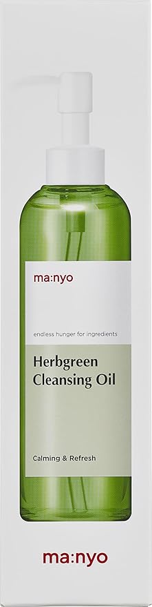 MANYO Herb Green Cleansing Oil, Gentle Makeup Remover with Natural Herbal Extracts, Artemisa, Tea Tree, Deep Cleansing & Hydrating, Suitable for All Skin Types, Korean Skincare 6.7 fl oz (200ml)