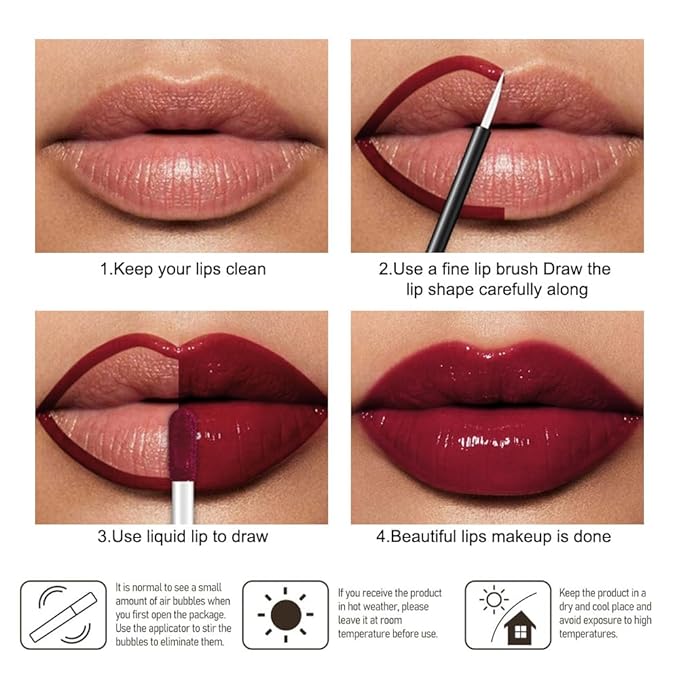 Kaely Longwear Shine Lipstick for Women, Highly Pigmented Liquid Lip Color Makeup, Non-Transfer Lip Gloss Stain Waterproof Smudge Proof 24 Hour, Glossy Finish, Vegan & Cruelty-free, 02 ROYA
