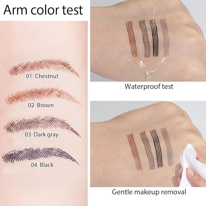 Eyebrow Ink Pencil by Brow Stylist -Micro 4 Point Brow Pen Lift & Snatch Eyebrow Pen Kits with 3 Eyebrow Stencil Long-Lasting Waterproof Natural Eyebrow Hair (1Pc 04# black)