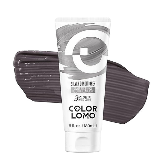Semi Permanent Hair Color - 6 oz Color Depositing Conditioner with Shea Butter & Almond Oil- Color Conditioner Depositing Hair Mask - Vegan, Paraben, Ammonia & Sulfate Free-Silver