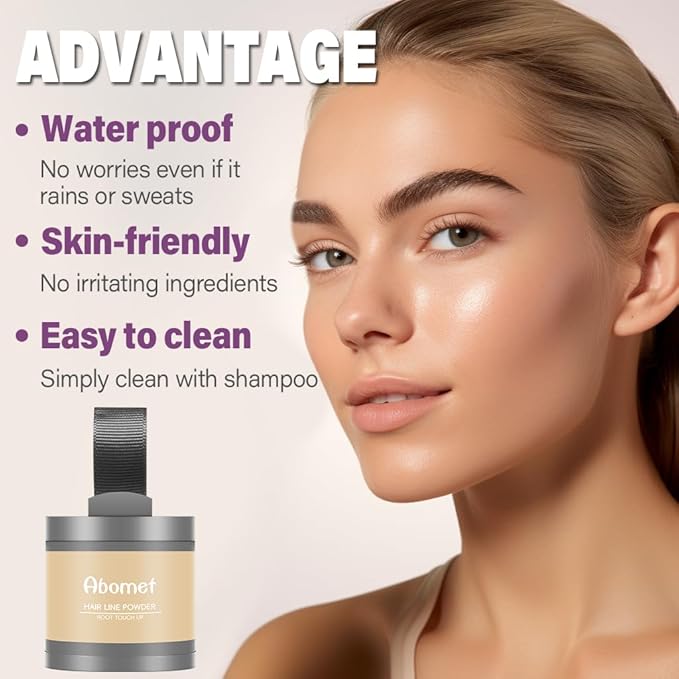 Hairline Powder Instantly Conceals Hair Loss, Root Touch Up Hair Color Powder, Hair Toppers for Women Men, Hair Fibers for Thinning Hair, Root Cover Up lasting 24 hours (Light Blonde, 0.35)