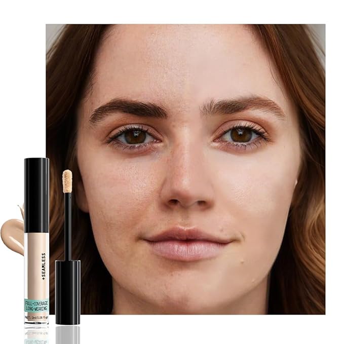 Liquid Concealer Makeup, Natural Coverage for Older Women, Under Eye Brightener Full Coverage Concealer for Dark Circles, Lightweight, Covers Oil-Free, Vegan & Cruelty-Free, 01Fair