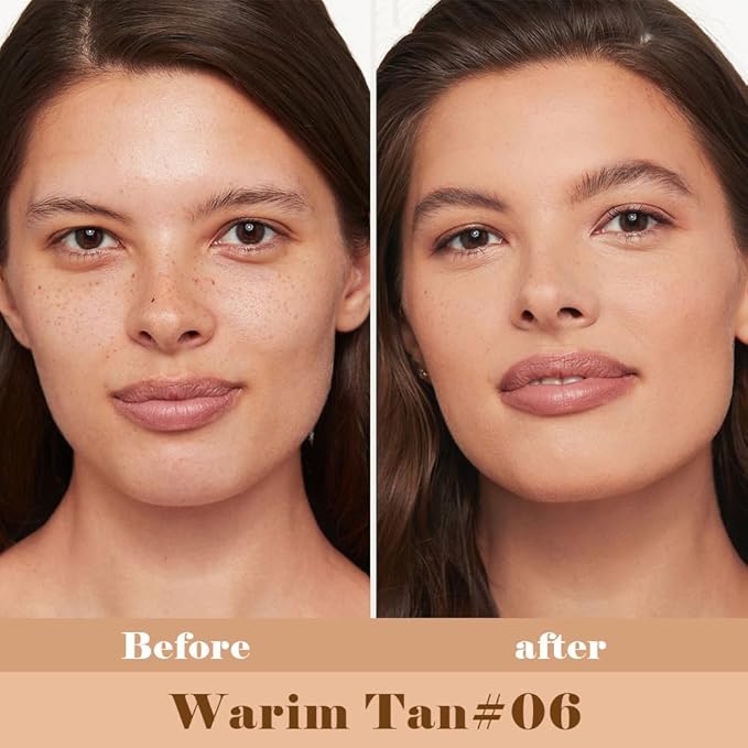 Liquid Concealer Makeup, Natural Coverage for Older Women, Under Eye Brightener Full Coverage Concealer for Dark Circles, Lightweight, Covers Oil-Free, Vegan & Cruelty-Free, 06 WarmTan
