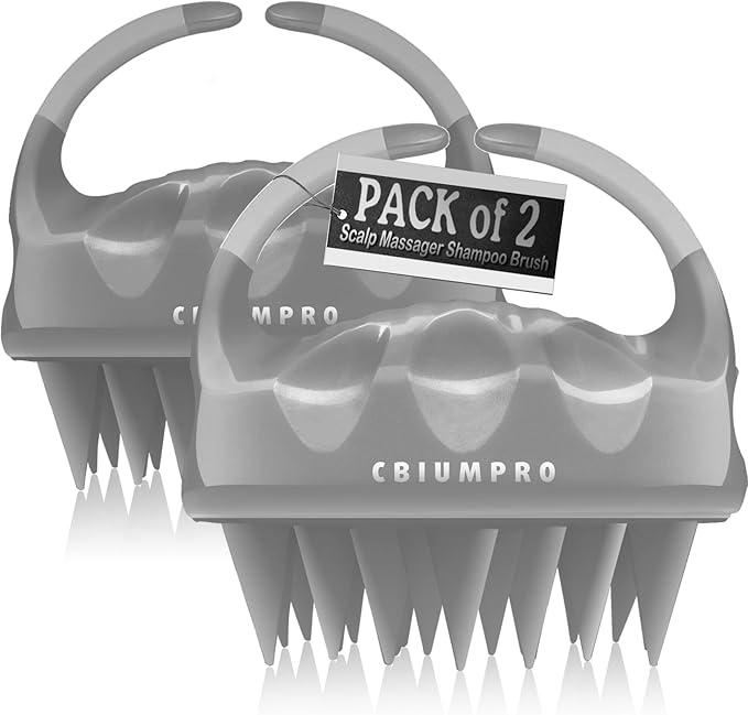 Cbiumpro 2-Pack Scalp Massager Shampoo Brush, Ultra Soft Silicone Scalp Scrubber Exfoliator Brush for Hair Growth & Dandruff Removal - 100% Fit All Hair Types