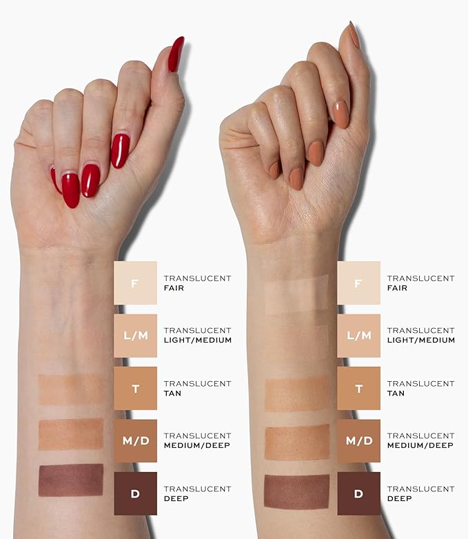 MAKE Beauty Diffusion Set, Translucent Setting Powder - Pressed Face Powder Compact for Smooth Matte Complexion. Sheer Coverage Finishing Foundation for Excess Oil. Shade - Deep