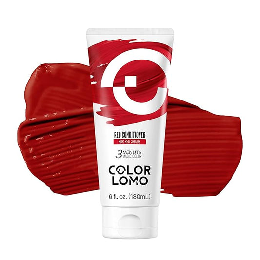 Semi Permanent Hair Color - 6 oz Color Depositing Conditioner with Shea Butter & Almond Oil- Color Conditioner Depositing Hair Mask - Vegan, Paraben, Ammonia & Sulfate Free -Red