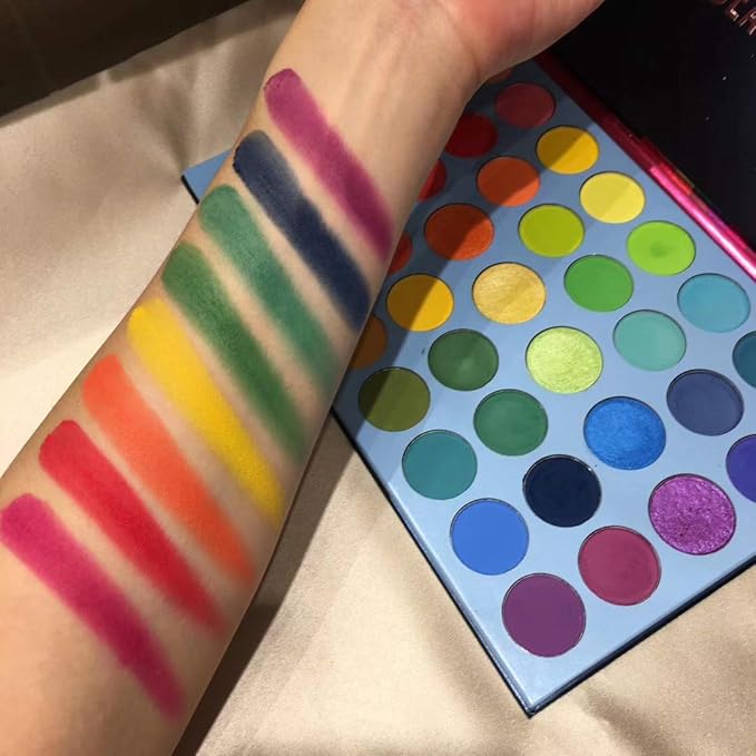 39 Color Rainbow Eyeshadow Palette - Professional Makeup Matte Metallic Shimmer Eye Shadow Palettes - Ultra Pigmented Powder Bright Vibrant Colors Shades Cosmetics Set