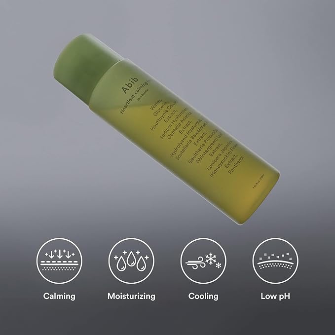 Abib Heartleaf Calming Toner Skin Booster 7.1 fl oz / 210ml I Toner for Senstive Skin, Irritated Skin, Instant Relief for Acne