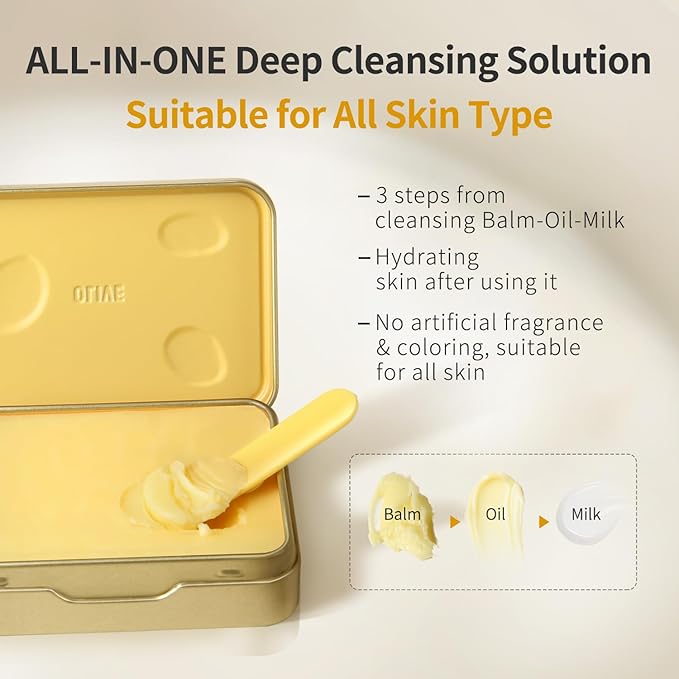 Makeup Remover Cleansing Balm - Instantly Melts Waterproof Mascara & Long-Wear Makeup, No Residue, Gentle for Sensitive Skin