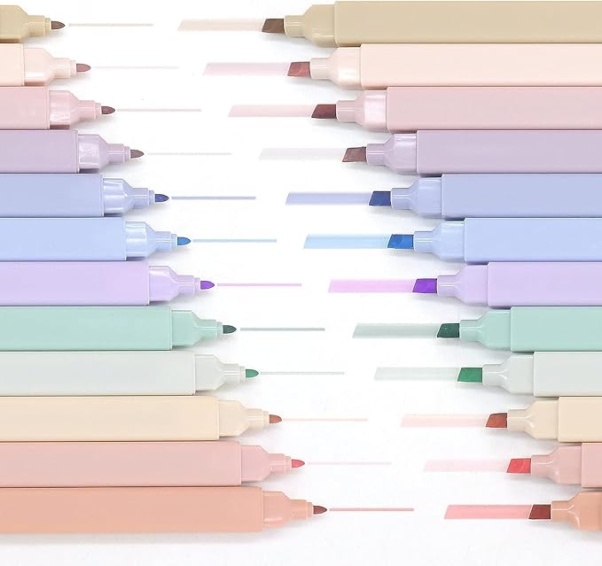 EooUooIP Dual Tip Aesthetic Bible Highlighters, 12Pack Pastel Highlighters, Chisel & Fine Tips, Cute Highlighter Assorted Colors, Bible Highlighter and Pens No Bleed, No Bleed Bibles Assorted Colors